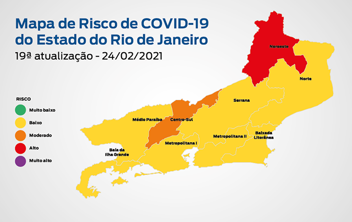 Estado do RJ permanece em bandeira amarela com baixo risco