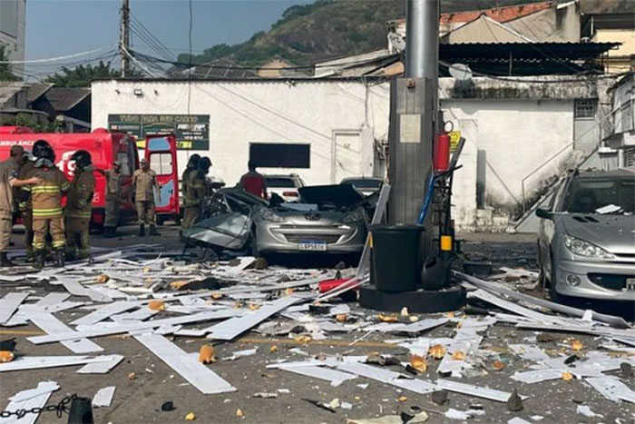 Vídeo mostra momento da explosão de carro a gás em posto de combustíveis no RJ