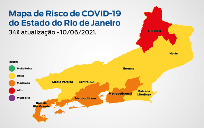 Mapa de Risco Covid-19: Região Noroeste mantém bandeira vermelha que representa risco alto