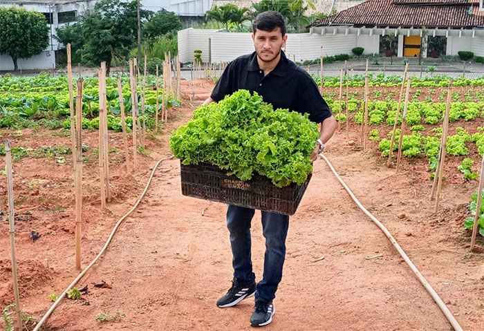 Itaperuna: horta comunitária beneficia alunos e famílias atendidas pelo CRAS