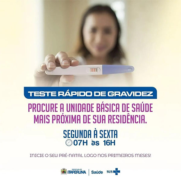 Itaperuna: Unidades Básicas de Saúde realizam testes rápidos de gravidez