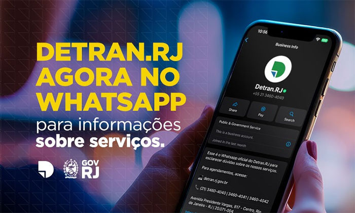 Detran.RJ agora presta informações aos cidadãos pelo WhatsApp