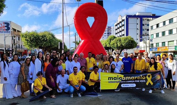 Itaperuna: Saúde e DEMUT juntos durante ação do Maio Amarelo